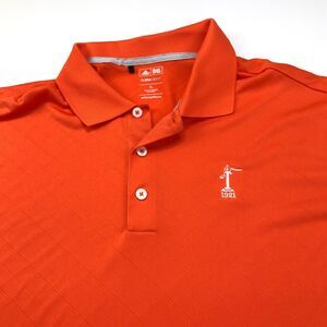 Adidas XL LOGO MINT Orange Climalite Mens Golf SS Button Polo Solid Shirt